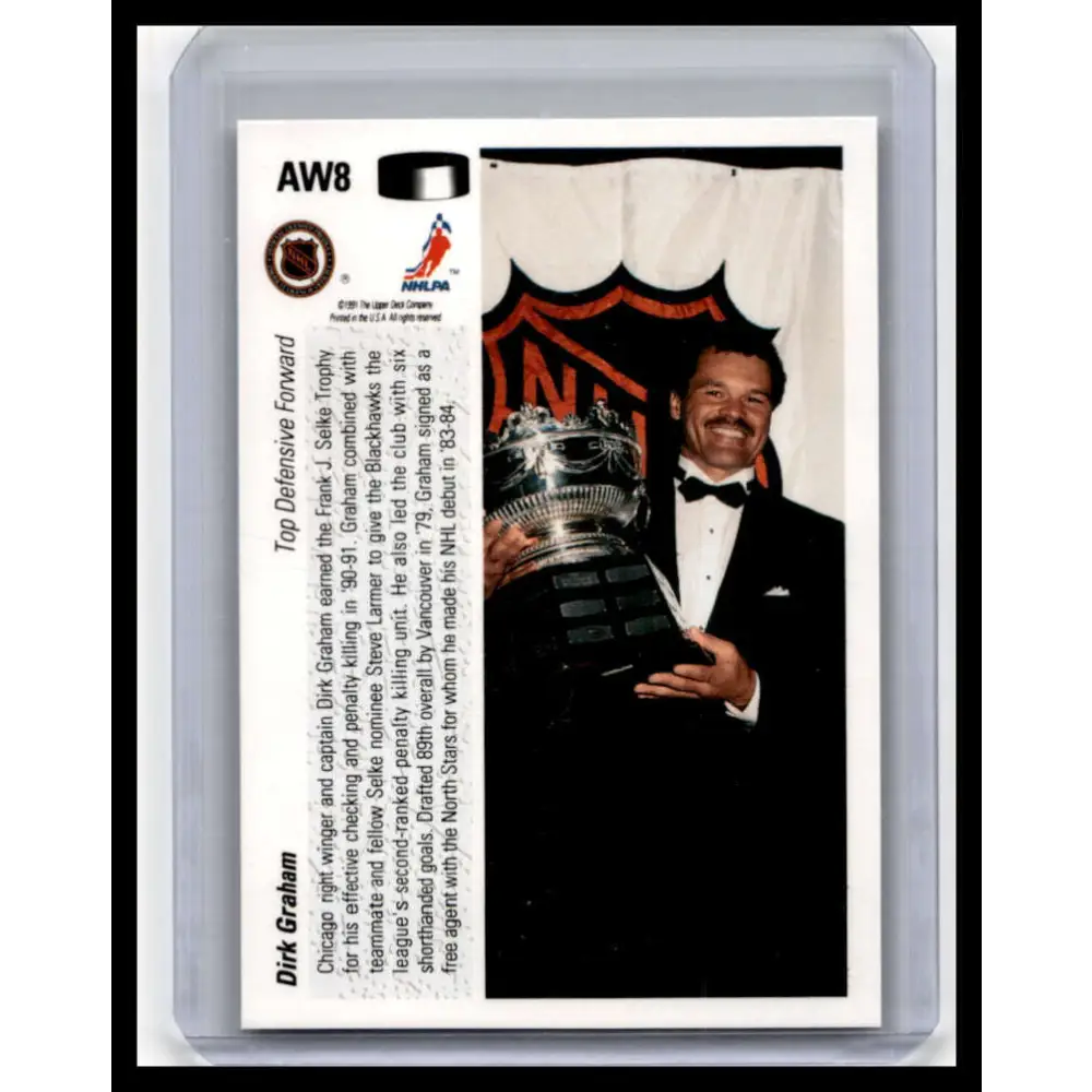 1991 Upper Deck #AW8 Dirk Graham NM-MT Chicago Blackhawks Hockey Card Image 2