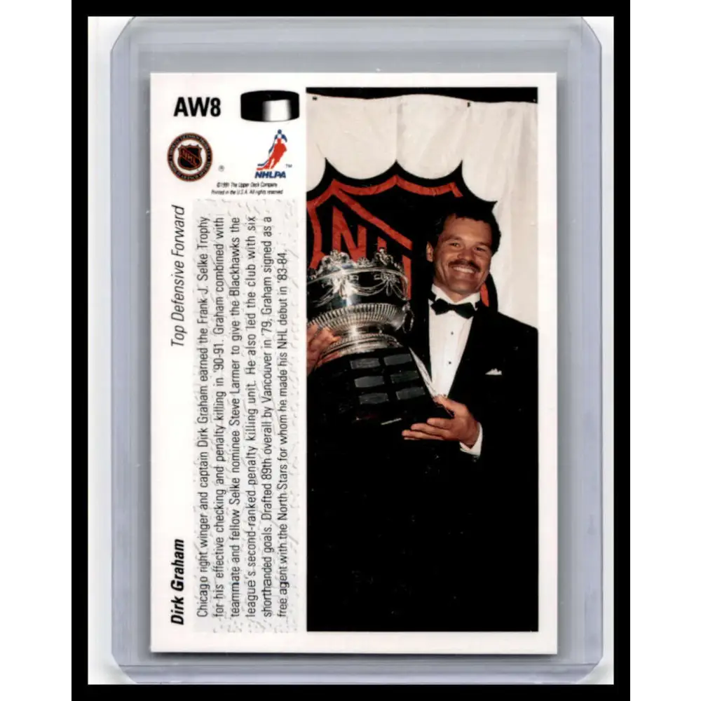1991 Upper Deck #AW8 Dirk Graham NM-MT Chicago Blackhawks Hockey Card Image 2