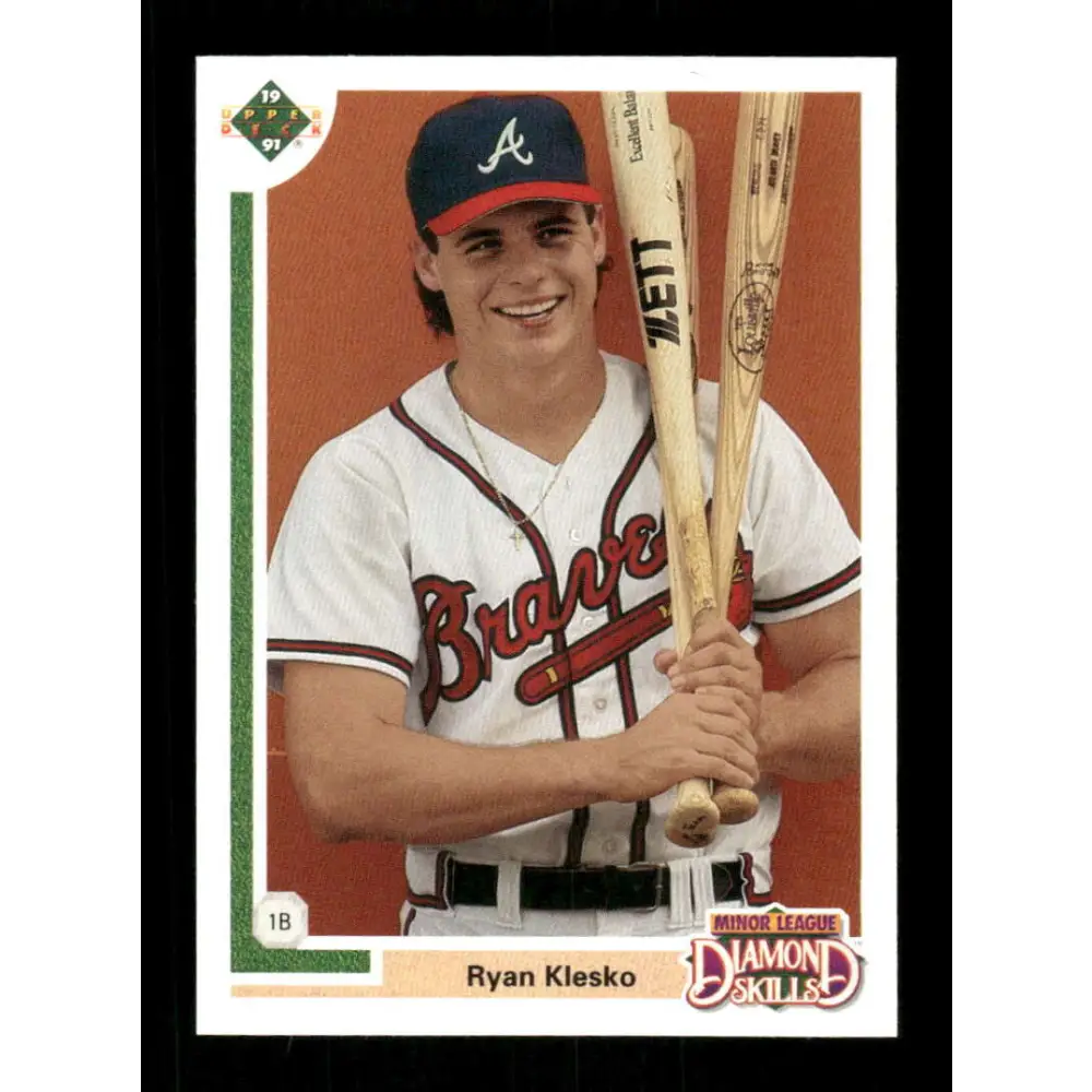 1991 Upper Deck Final Edition #8 Ryan Klesko EX Excellent RC Rookie Atlanta Braves Baseball Card  Image 1
