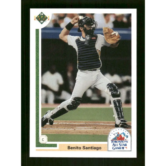 1991 Upper Deck Final Edition #91 Benito Santiago EX Excellent San Diego Padres Baseball Card  Image 1