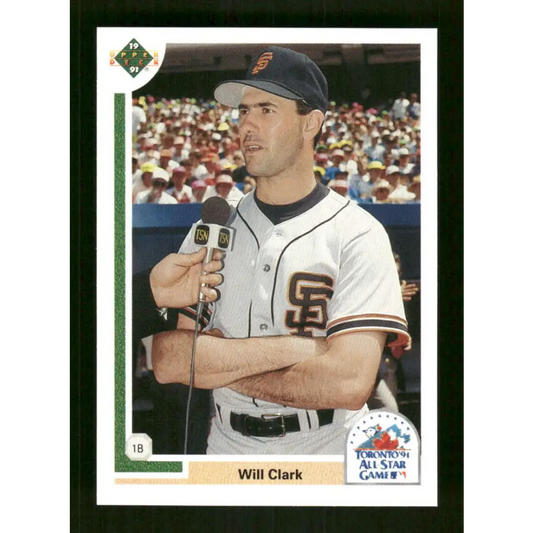 1991 Upper Deck Final Edition #92 Will Clark EX Excellent San Francisco Giants Baseball Card  Image 1
