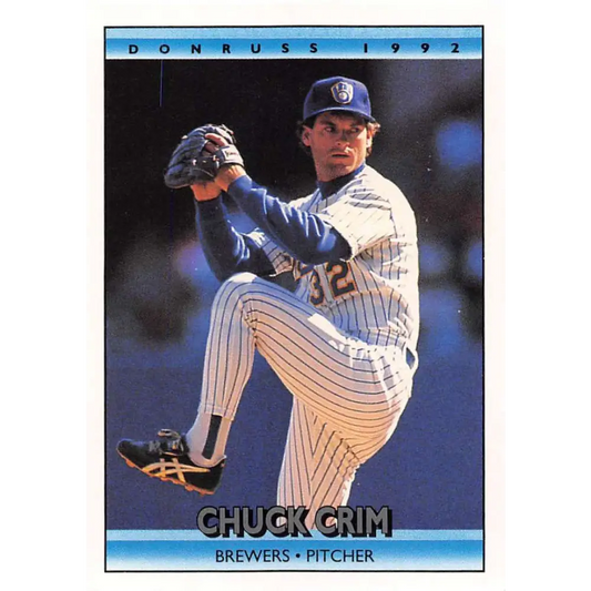 1992 Donruss #103 Chuck Crim NM-MT Milwaukee Brewers Baseball Card Image 1