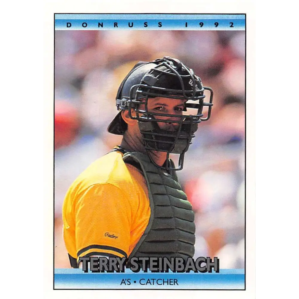 1992 Donruss #104 Terry Steinbach NM-MT Oakland Athletics Baseball Card Image 1