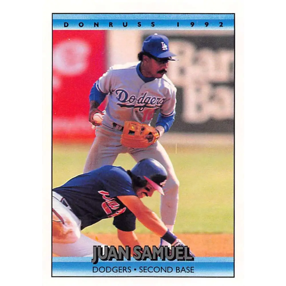 1992 Donruss #105 Juan Samuel NM-MT Los Angeles Dodgers Baseball Card Image 1