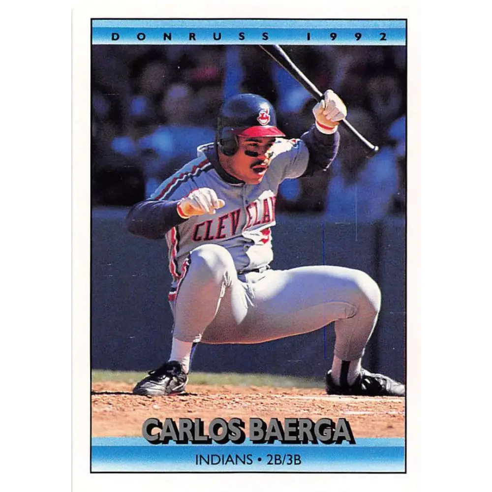 1992 Donruss #120 Carlos Baerga NM-MT Cleveland Indians Baseball Card Image 1