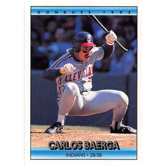 1992 Donruss #120 Carlos Baerga NM-MT Cleveland Indians Baseball Card Image 1