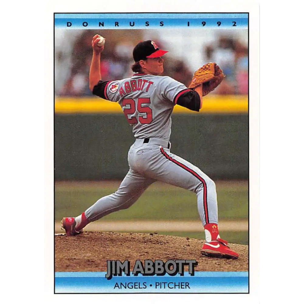1992 Donruss #130 Jim Abbott NM-MT California Angels Baseball Card Image 1