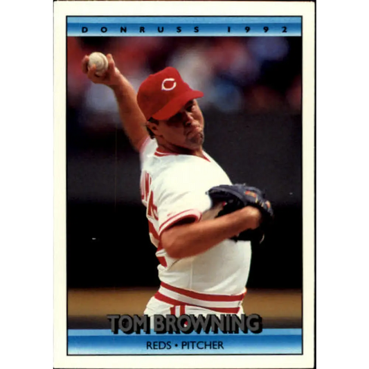 1992 Donruss #136 Tom Browning NM-MT Cincinnati Reds Baseball Card Image 1