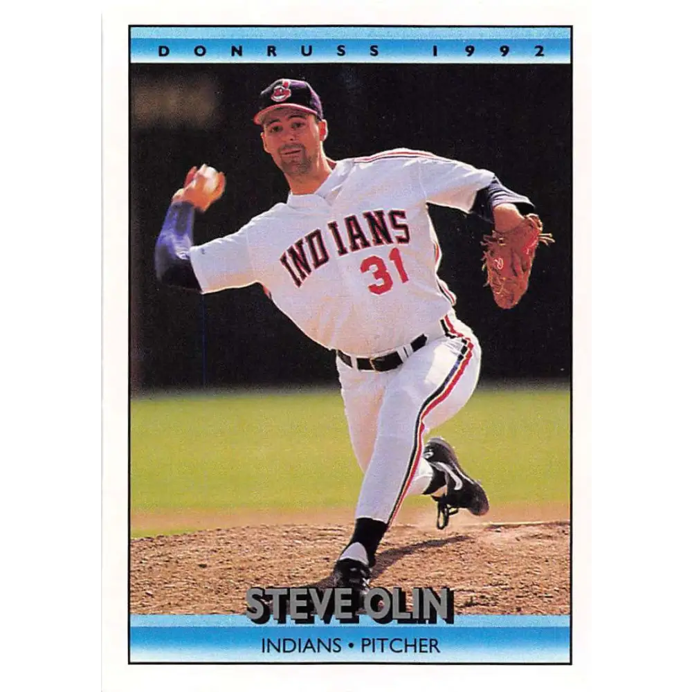1992 Donruss #151 Steve Olin NM-MT Cleveland Indians Baseball Card Image 1