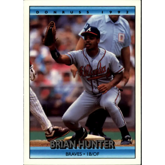 1992 Donruss #163 Brian Hunter NM-MT Atlanta Braves Baseball Card Image 1