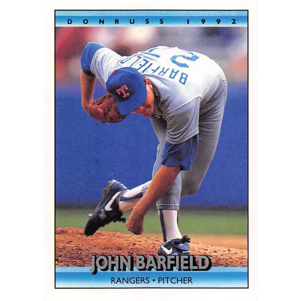 1992 Donruss #168 John Barfield NM-MT Texas Rangers Baseball Card Image 1