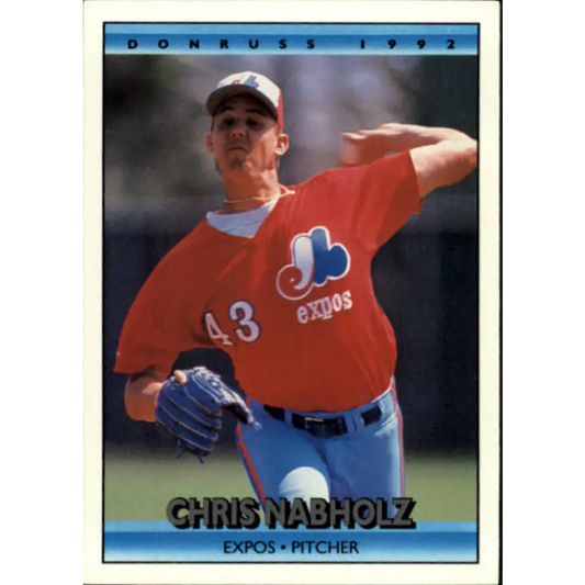 1992 Donruss #170 Chris Nabholz NM-MT Montreal Expos Baseball Card Image 1