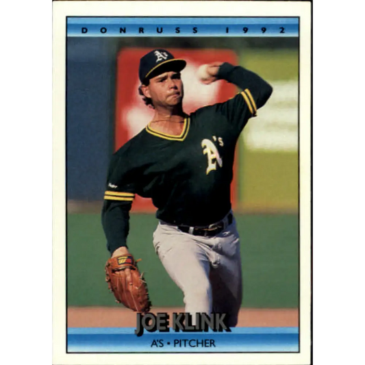 1992 Donruss #183 Joe Klink NM-MT Oakland Athletics Baseball Card Image 1