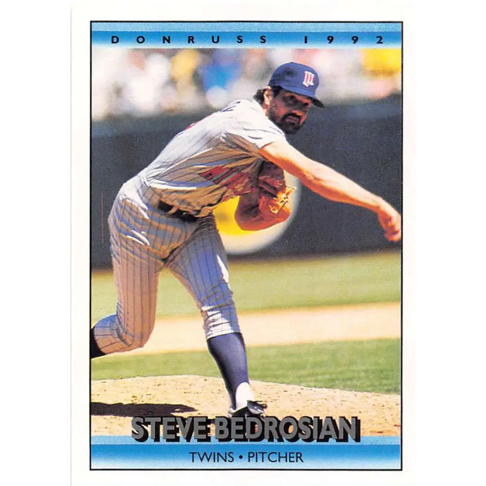 1992 Donruss #184 Steve Bedrosian NM-MT Minnesota Twins Baseball Card Image 1