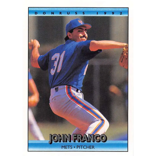 1992 Donruss #186 John Franco NM-MT New York Mets Baseball Card Image 1