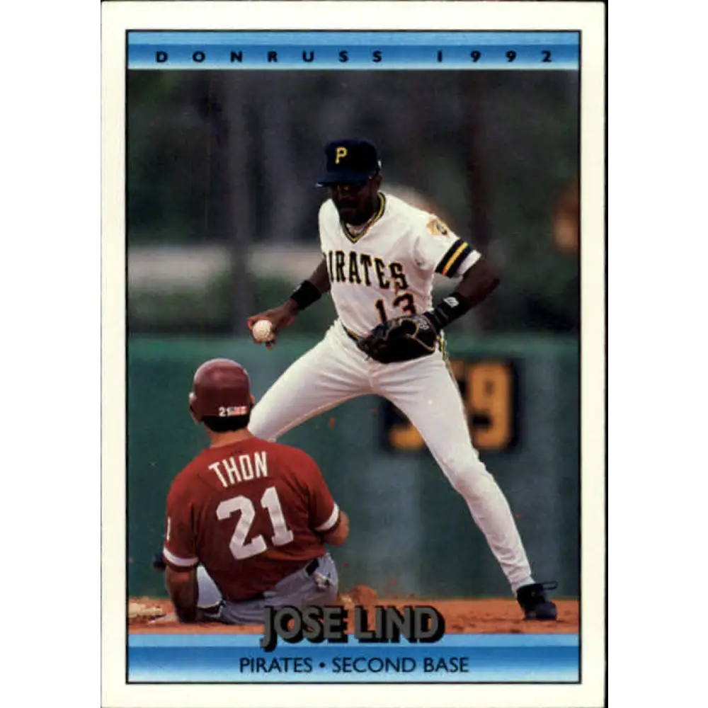1992 Donruss #189 Jose Lind NM-MT Pittsburgh Pirates Baseball Card Image 1