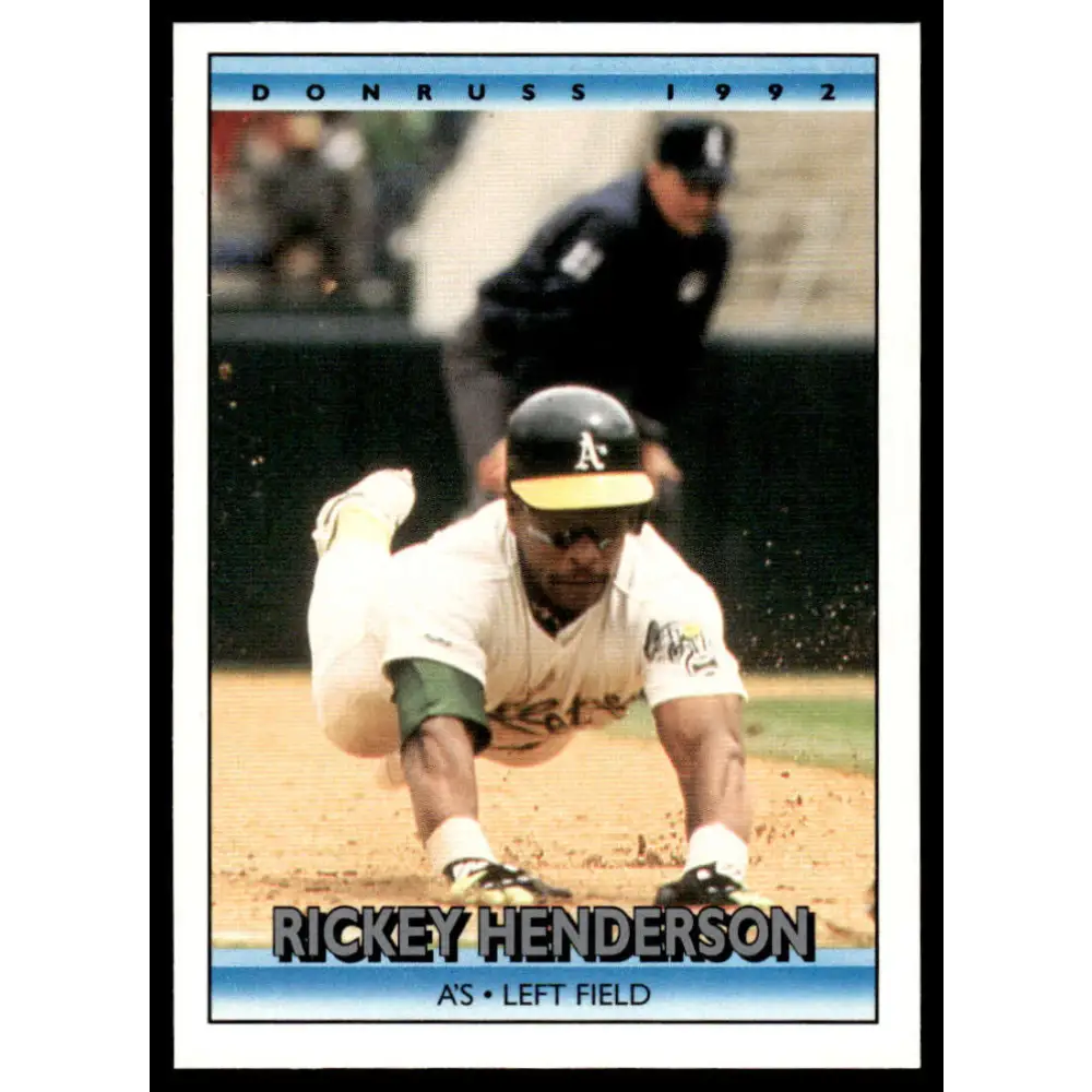 1992 Donruss #193 Rickey Henderson NM-MT Oakland Athletics Baseball Card Image 1
