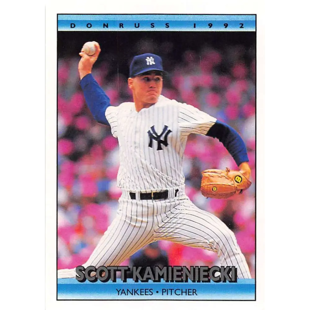 1992 Donruss #195 Scott Kamieniecki NM-MT New York Yankees Baseball Card Image 1