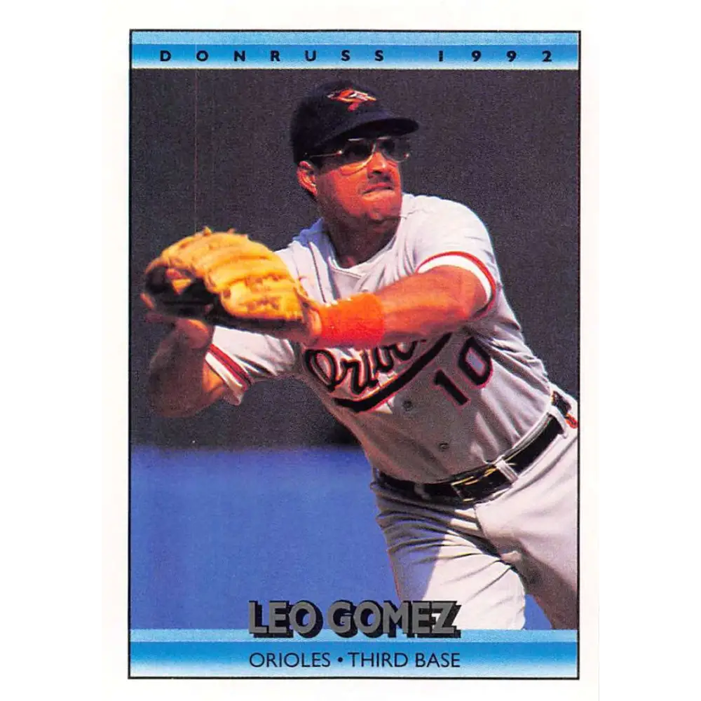 1992 Donruss #199 Leo Gomez NM-MT Baltimore Orioles Baseball Card Image 1