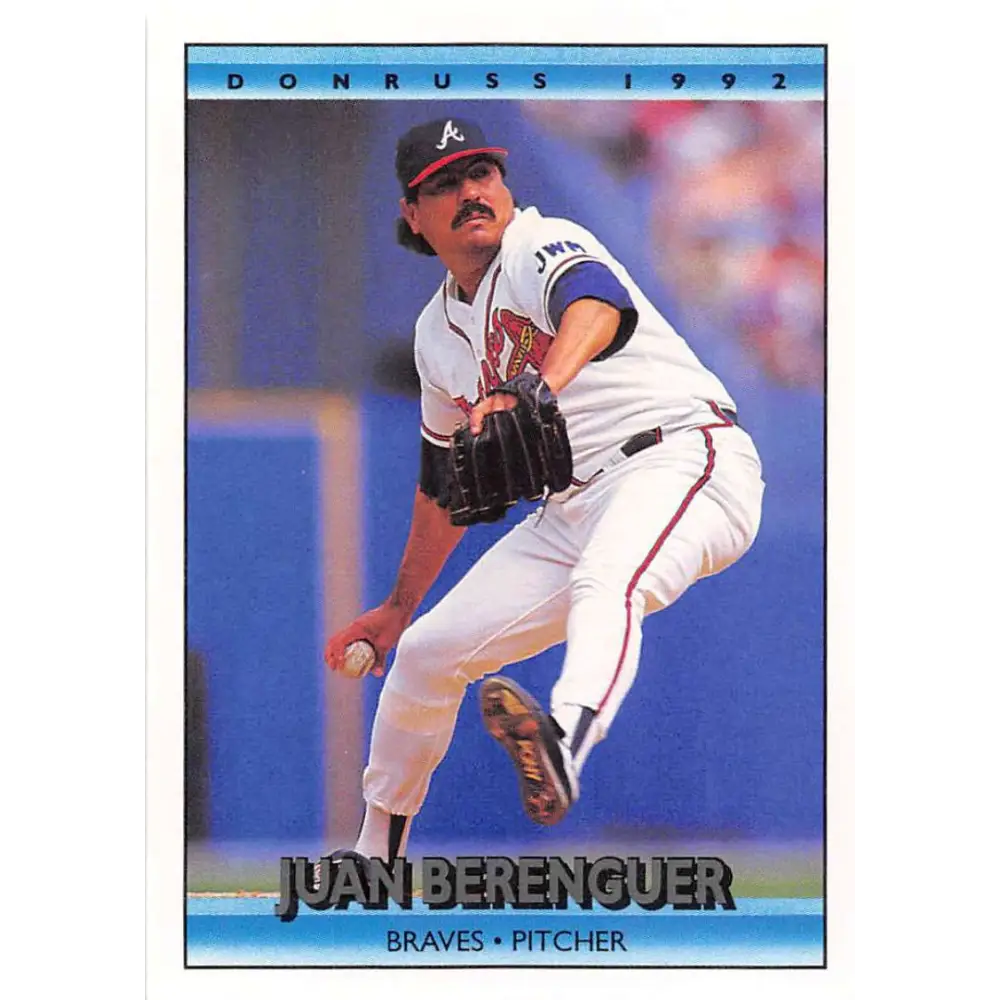 1992 Donruss #205 Juan Berenguer NM-MT Atlanta Braves Baseball Card Image 1