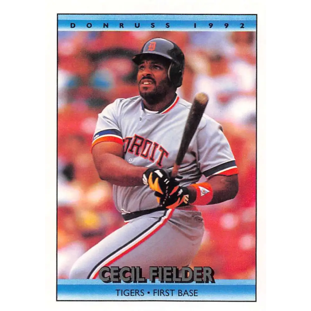 1992 Donruss #206 Cecil Fielder NM-MT Detroit Tigers Baseball Card Image 1