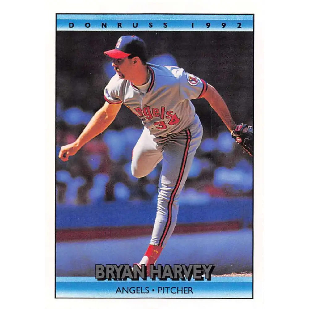 1992 Donruss #211 Bryan Harvey NM-MT California Angels Baseball Card Image 1