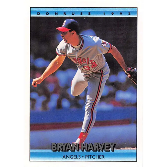 1992 Donruss #211 Bryan Harvey NM-MT California Angels Baseball Card Image 1