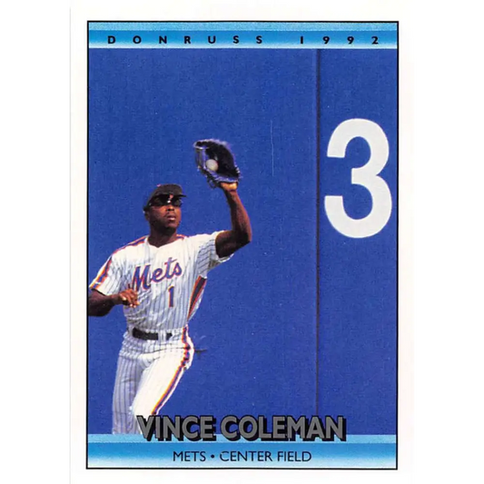 1992 Donruss #218 Vince Coleman NM-MT New York Mets Baseball Card Image 1