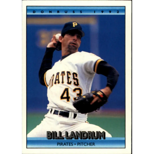 1992 Donruss #221 Bill Landrum NM-MT Pittsburgh Pirates Baseball Card Image 1