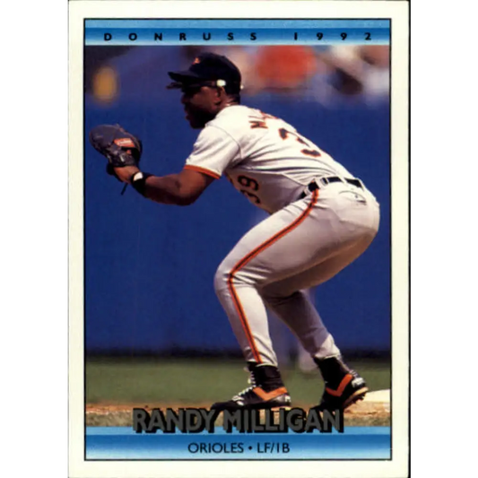 1992 Donruss #222 Randy Milligan NM-MT Baltimore Orioles Baseball Card Image 1