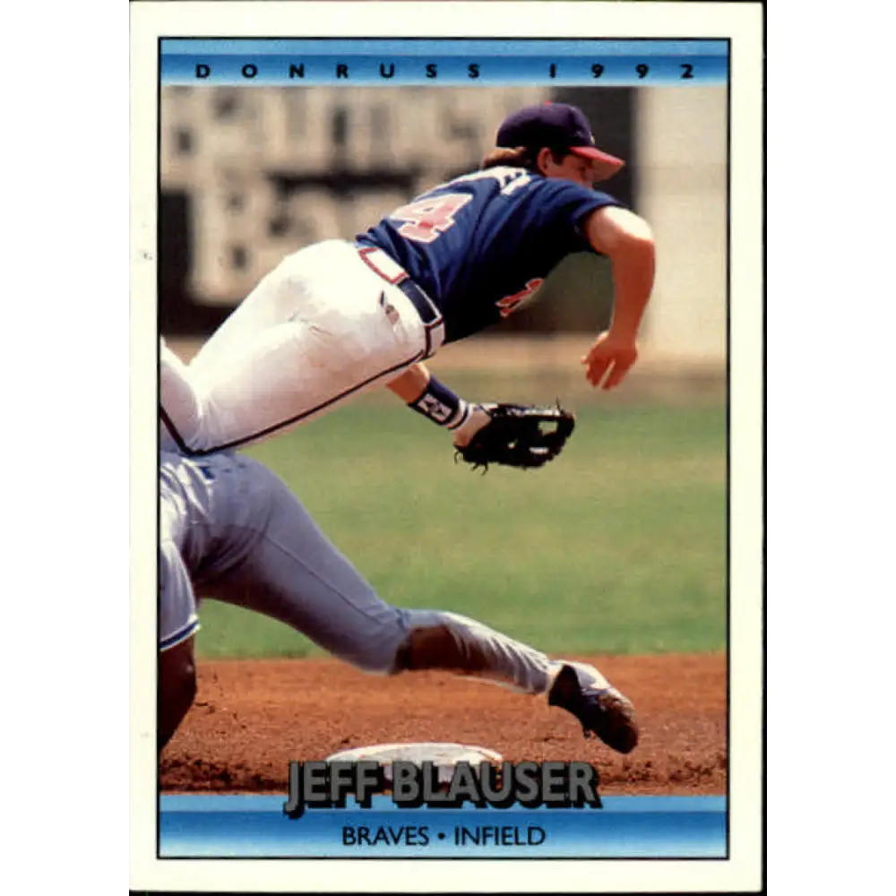 1992 Donruss #228 Jeff Blauser NM-MT Atlanta Braves Baseball Card Image 1
