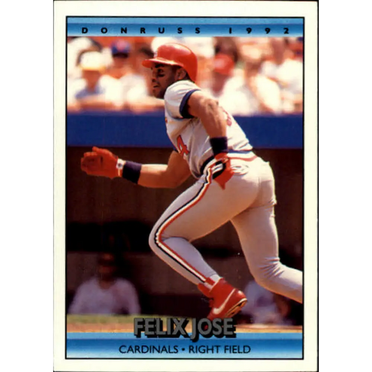 1992 Donruss #233 Felix Jose NM-MT St. Louis Cardinals Baseball Card Image 1