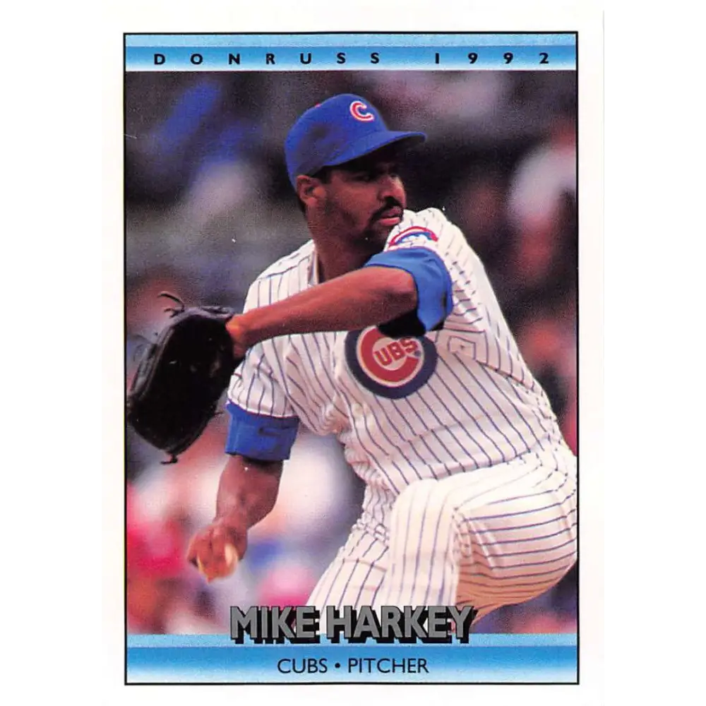 1992 Donruss #241 Mike Harkey NM-MT Chicago Cubs Baseball Card Image 1