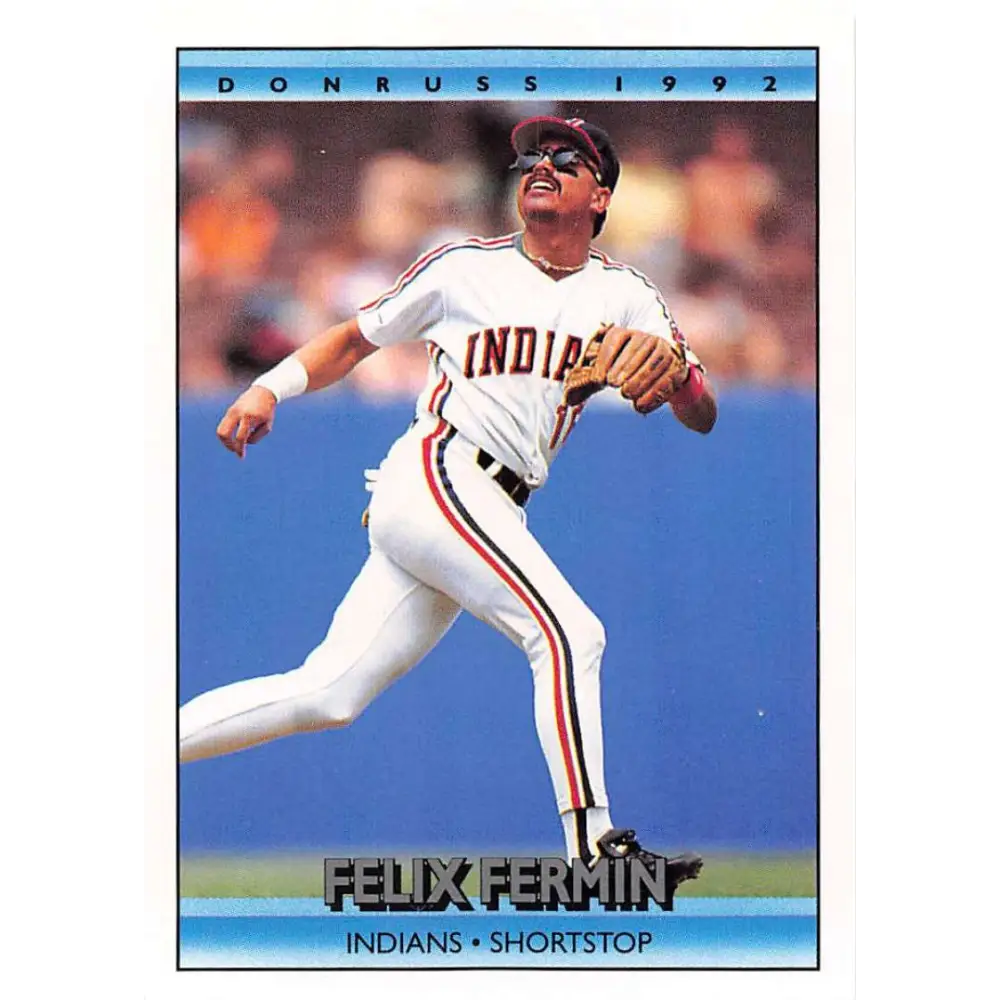 1992 Donruss #242 Felix Fermin NM-MT Cleveland Indians Baseball Card Image 1