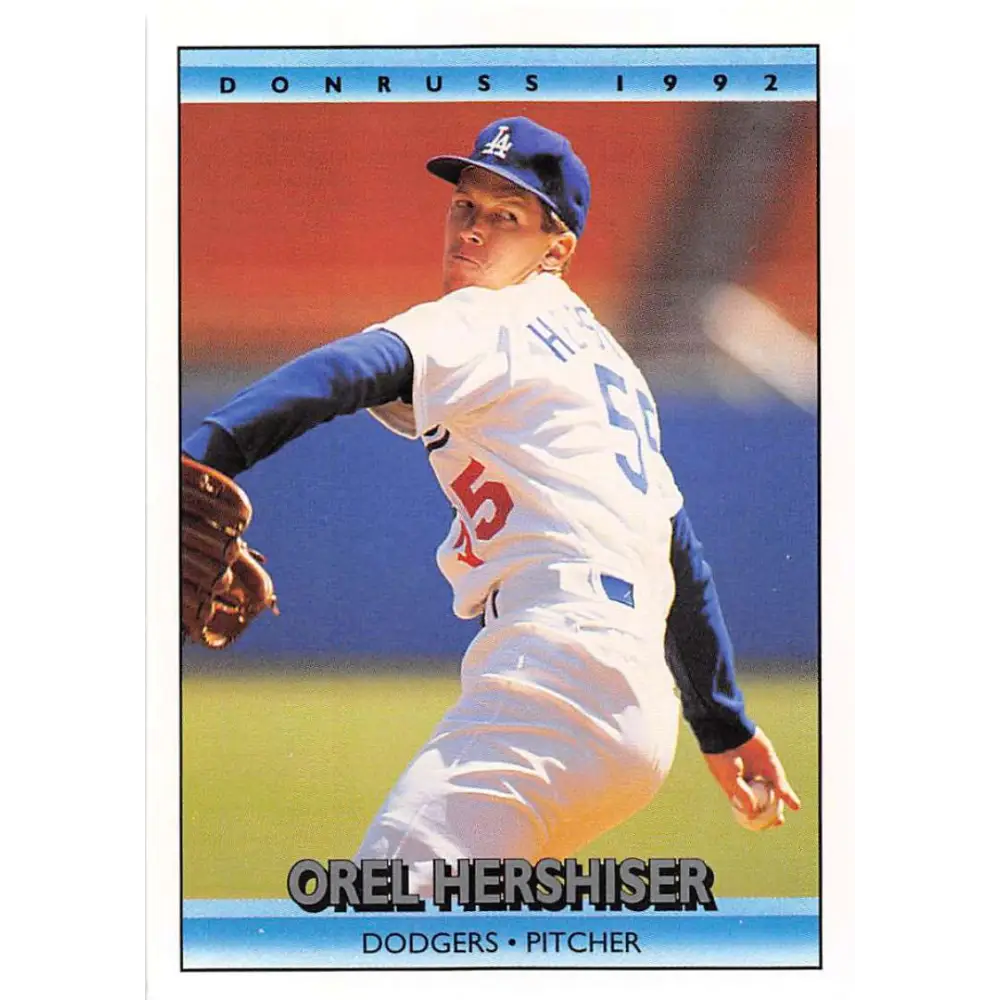 1992 Donruss #247 Orel Hershiser NM-MT Los Angeles Dodgers Baseball Card Image 1