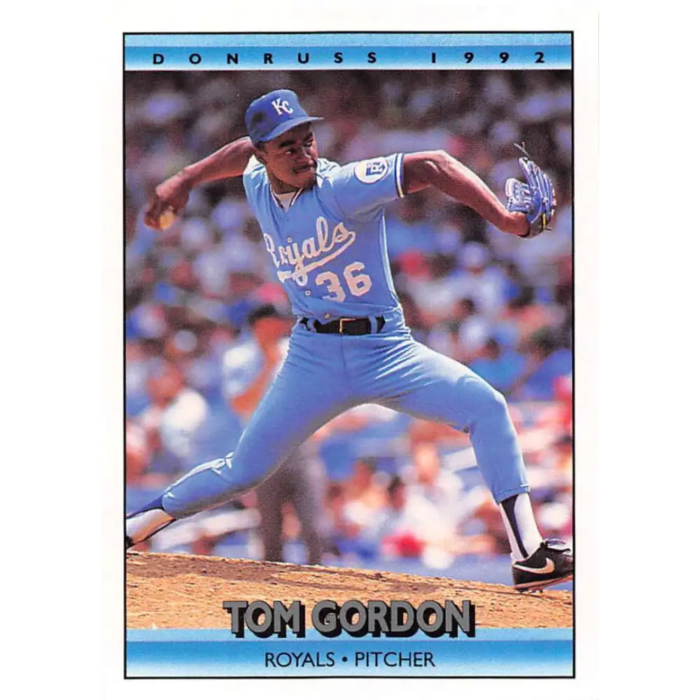 1992 Donruss #250 Tom Gordon NM-MT Kansas City Royals Baseball Card Image 1