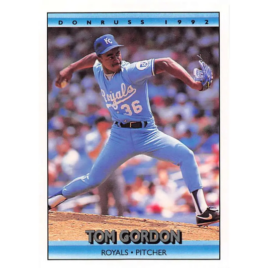 1992 Donruss #250 Tom Gordon NM-MT Kansas City Royals Baseball Card Image 1