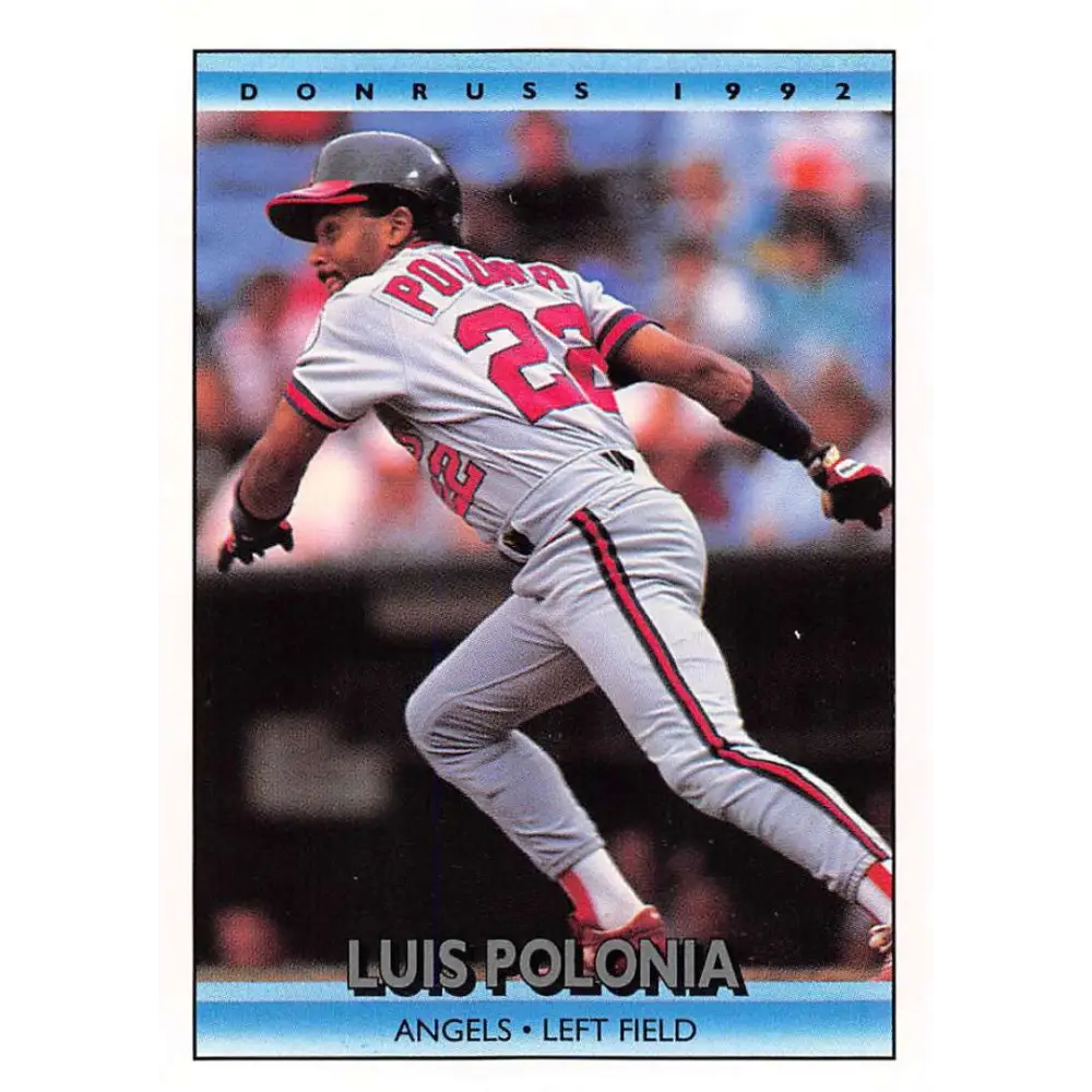 1992 Donruss #252 Luis Polonia NM-MT California Angels Baseball Card Image 1
