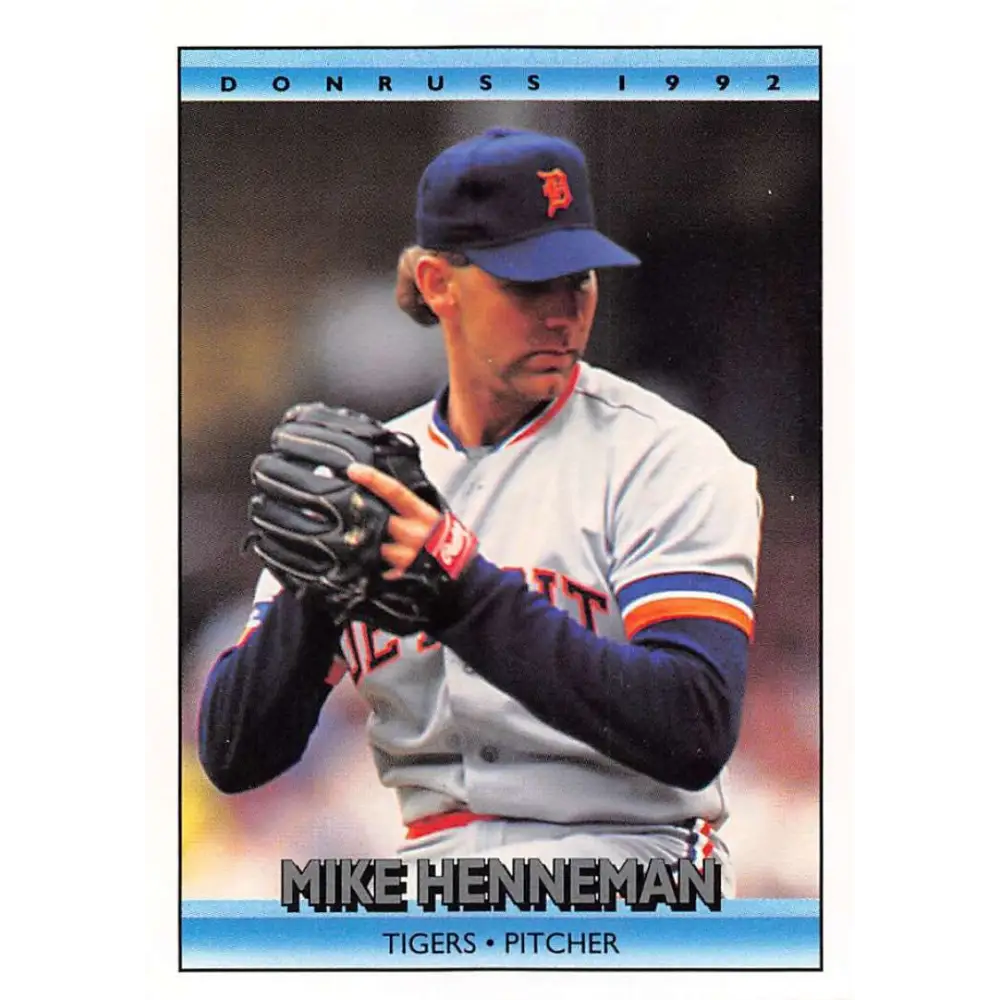 1992 Donruss #253 Mike Henneman NM-MT Detroit Tigers Baseball Card Image 1
