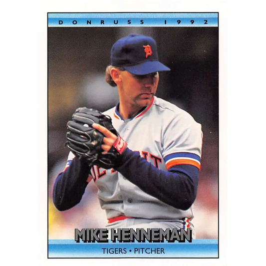 1992 Donruss #253 Mike Henneman NM-MT Detroit Tigers Baseball Card Image 1