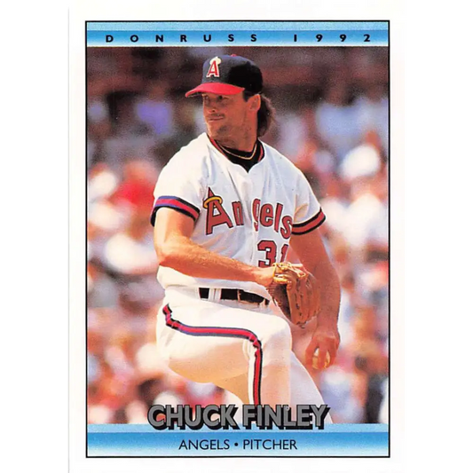 1992 Donruss #255 Chuck Finley NM-MT California Angels Baseball Card Image 1