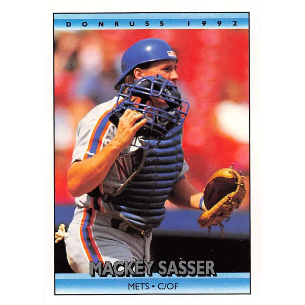 1992 Donruss #256 Mackey Sasser NM-MT New York Mets Baseball Card Image 1