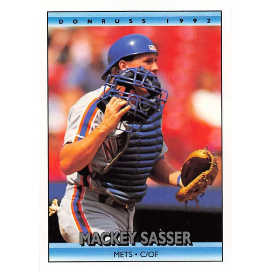 1992 Donruss #256 Mackey Sasser NM-MT New York Mets Baseball Card Image 1