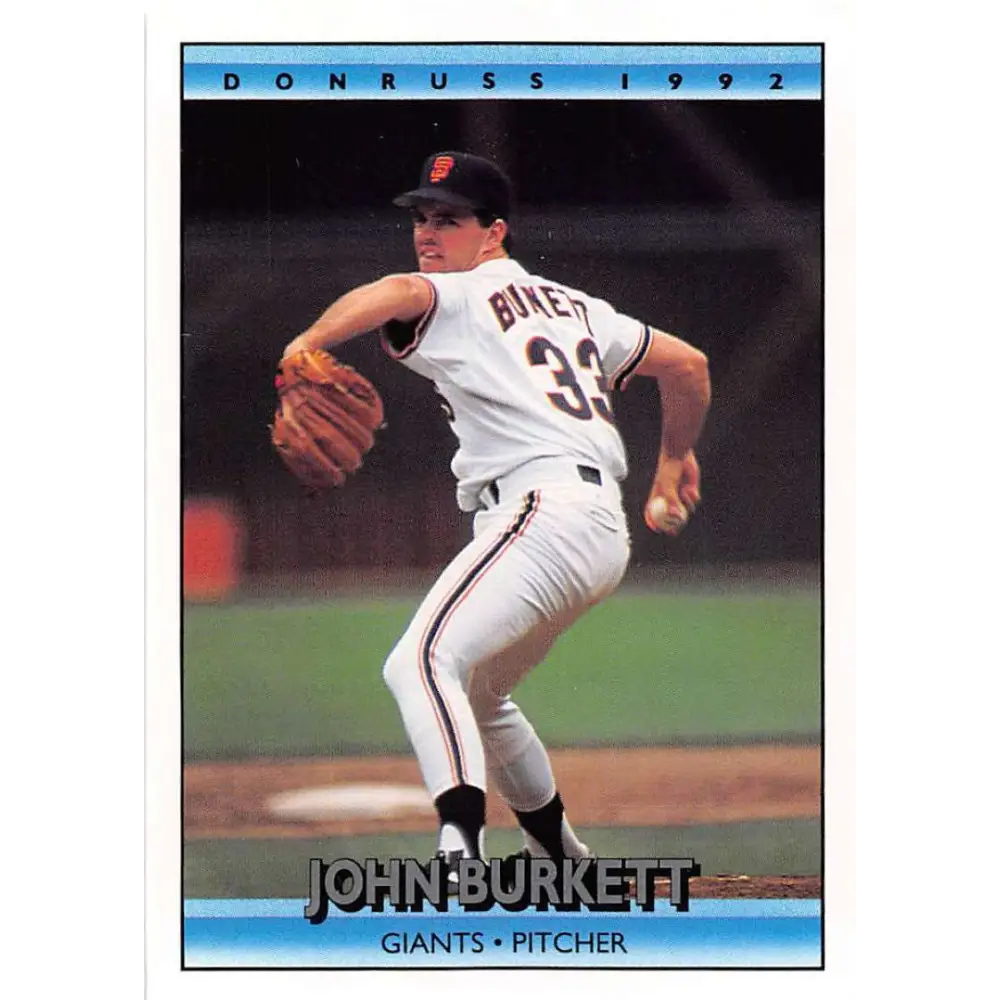 1992 Donruss #257 John Burkett NM-MT San Francisco Giants Baseball Card Image 1