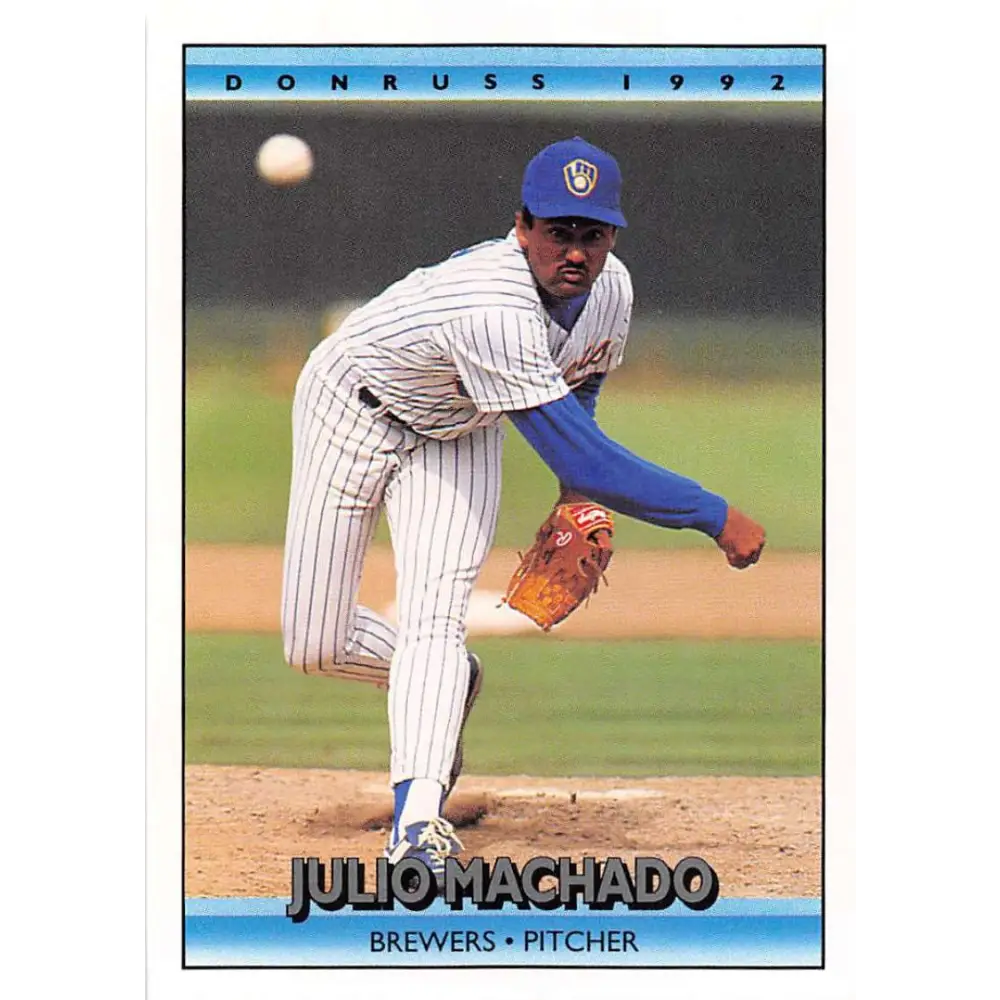 1992 Donruss #262 Julio Machado NM-MT Milwaukee Brewers Baseball Card Image 1