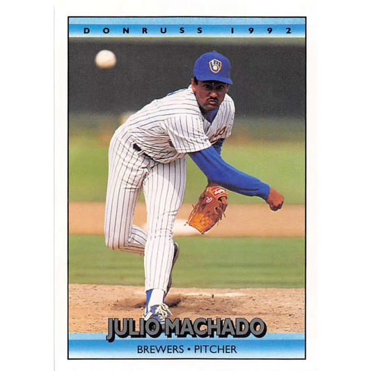 1992 Donruss #262 Julio Machado NM-MT Milwaukee Brewers Baseball Card Image 1