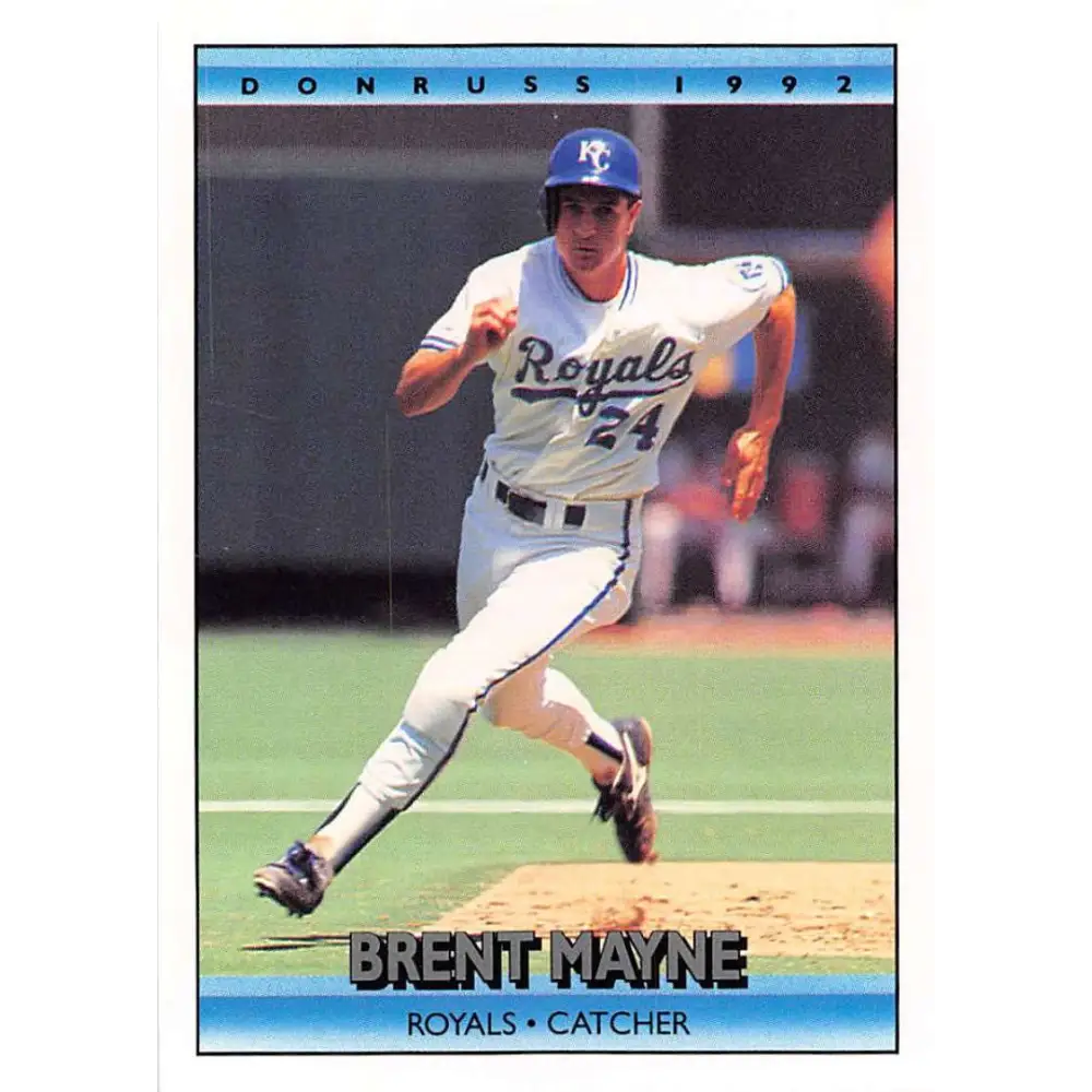 1992 Donruss #265 Brent Mayne NM-MT Kansas City Royals Baseball Card Image 1
