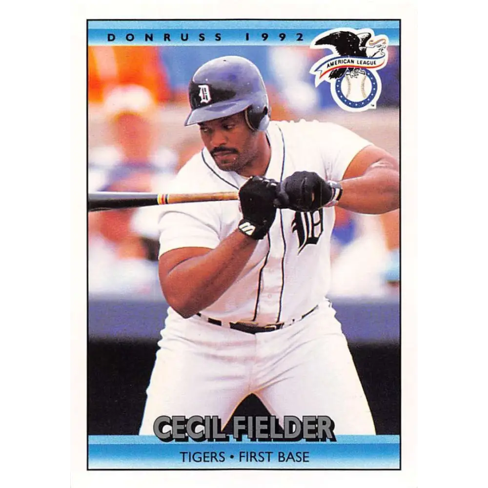 1992 Donruss #27 Cecil Fielder AS NM-MT Detroit Tigers Baseball Card Image 1
