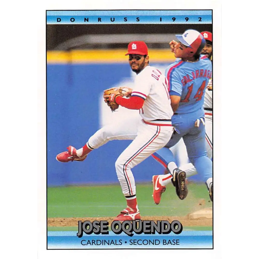 1992 Donruss #280 Jose Oquendo NM-MT St. Louis Cardinals Baseball Card Image 1