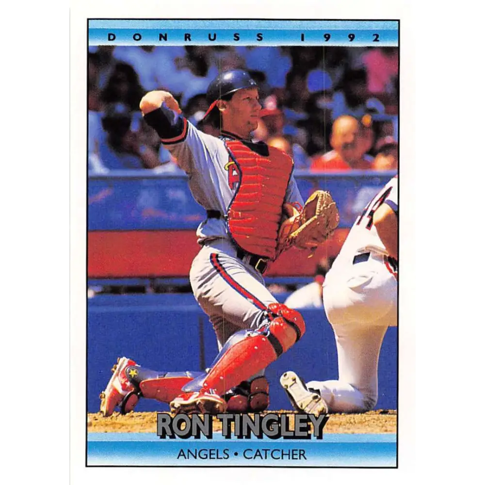 1992 Donruss #287 Ron Tingley NM-MT California Angels Baseball Card Image 1